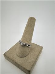Lady's Diamond Solitaire Ring 17 Diamonds .53 Carat T.W. 14K White Gold 3.95g